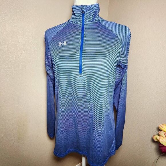 Under Armour Stripe Tech 1/4 Zip Long sleeve Shirt Size S - Picture 1 of 7